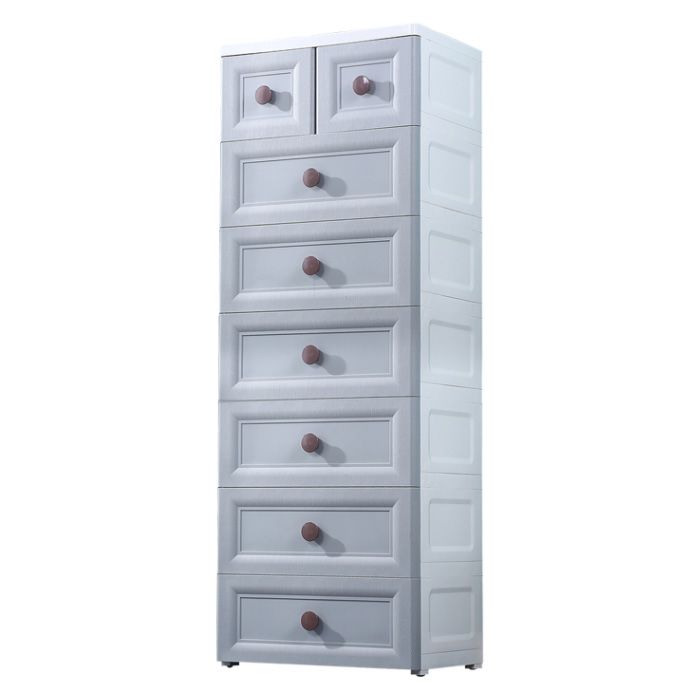 Plastic 5-drawer Storage Cabinet Modern Wardrobe Armoire with Legs
