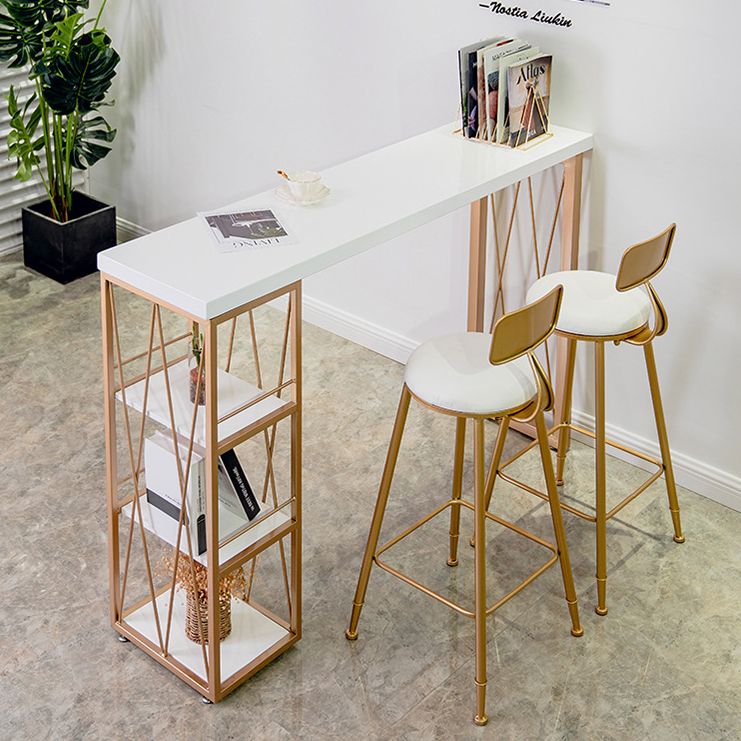 Glam1/2/3 Pieces Bar Table Set Rectangle Counter Table with High Stools for Home