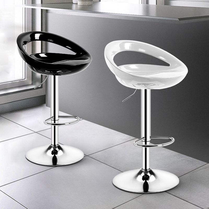 Modern Adjustable Height Swivel Plastic Bucket Bar Stool with Footrest