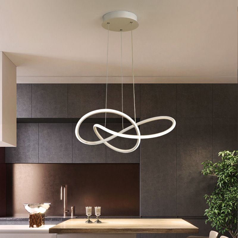 Metallkurven formen Deckenkronleuchter moderner LED -Decke Anhänger Licht für Wohnzimmer