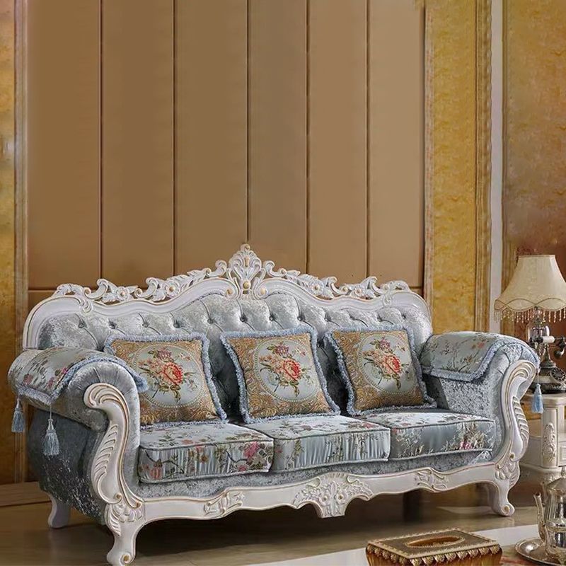 Traditional Camel Back CouchFlared Arm Settee for Three People