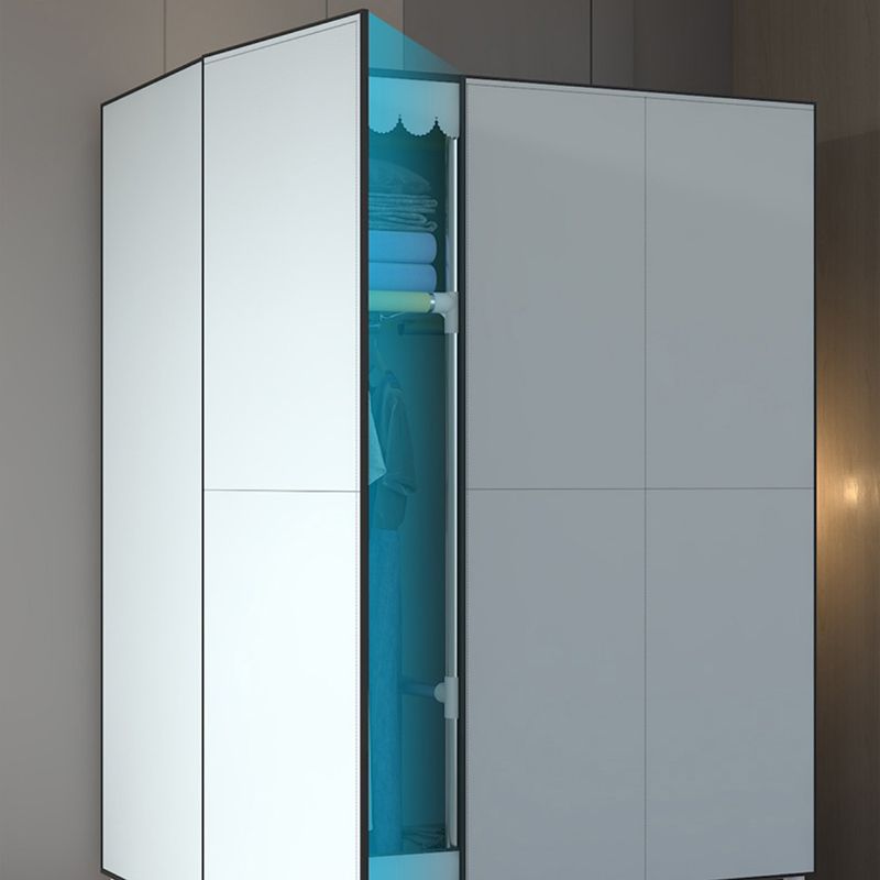 Metal Frame Wardrobe Cabinet Contemporary Style Wardrobe for Home