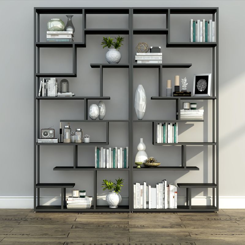 Industrial Metal Etagere Bookshelf Open Iron Bookshelf for Home Office