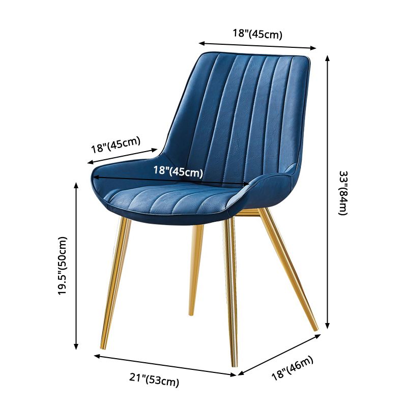Glam Style Dining Room Chair Wingback Parsons Chair with 4 Metal Legs for Home Use