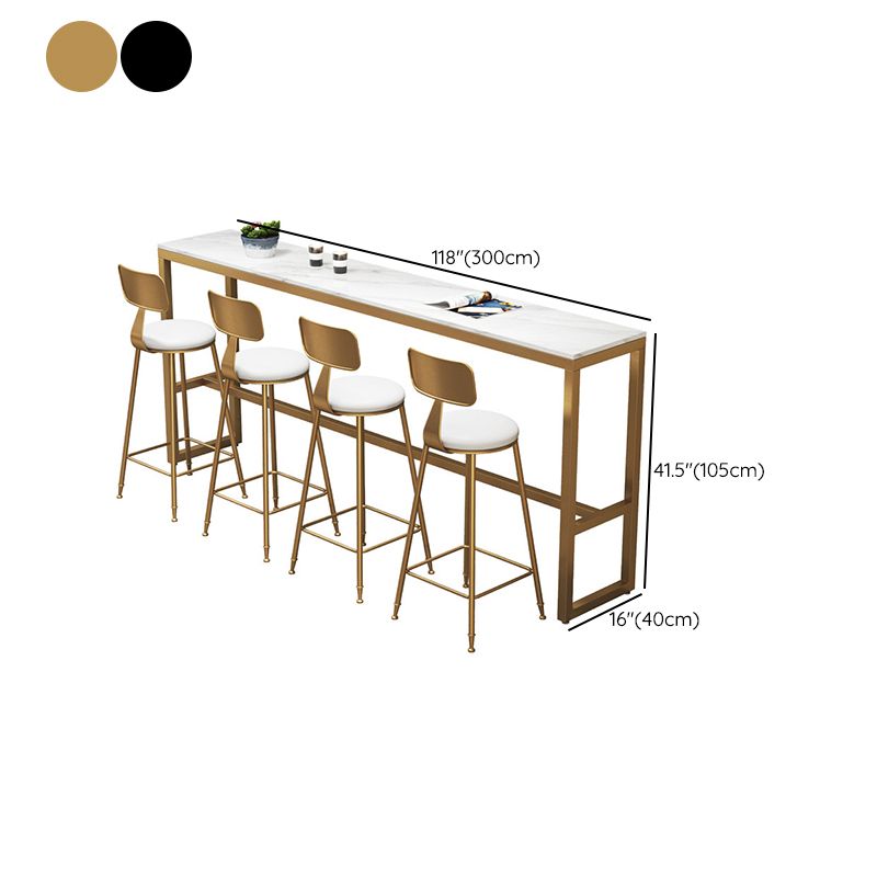 Modern Bar Height Table Metal Base Bistro Pub Table for Patio Use