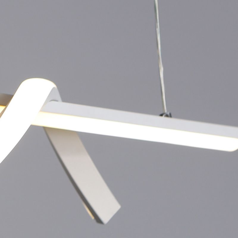 Simple Island Lamp Modern LED Island Hanging Lamp with Silica Gel Shade for Dining Room