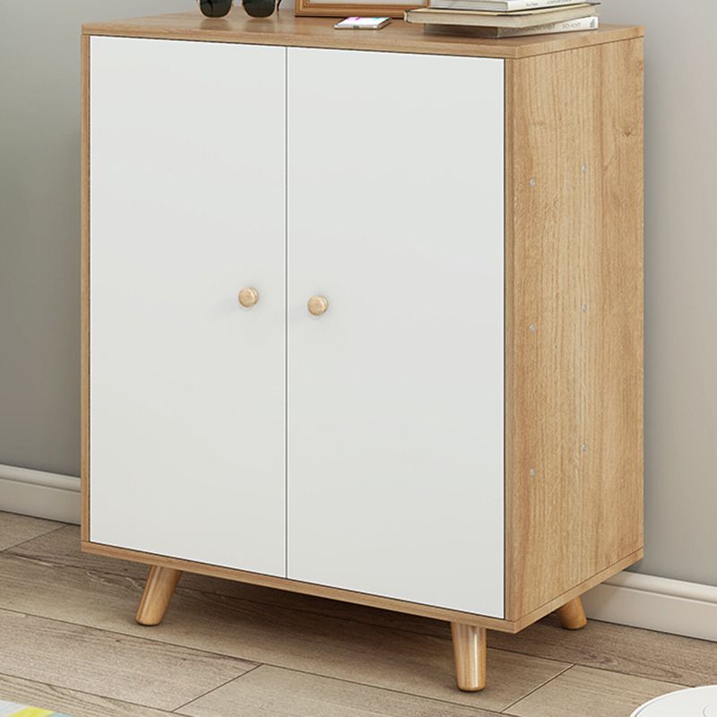 Modern Knobs Side Cabinet Rectangle Wood Storage Cabinet with Drawer