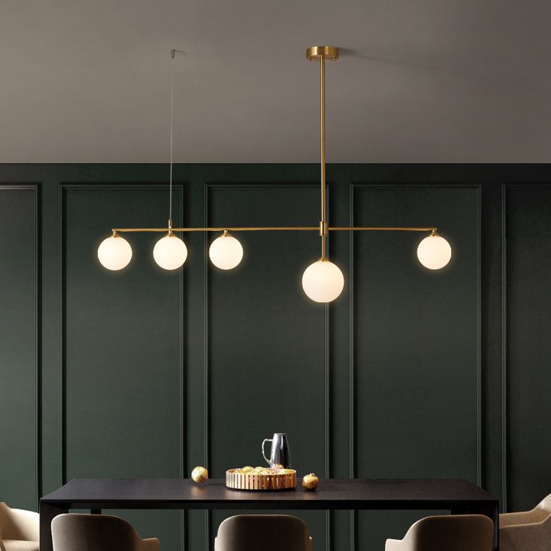 Simplicity Linear Hanging Lamps Glass Ceiling Pendant Light for Dining Room
