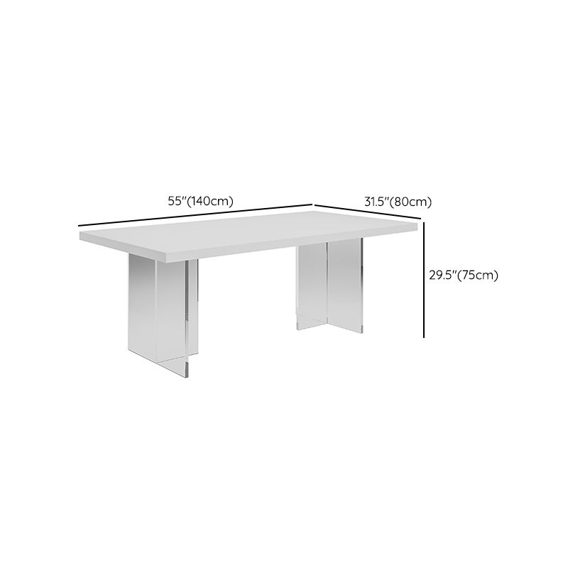 1/2/4/6 Pieces Modern Rectangle Acrylic Base Dining Set for Home
