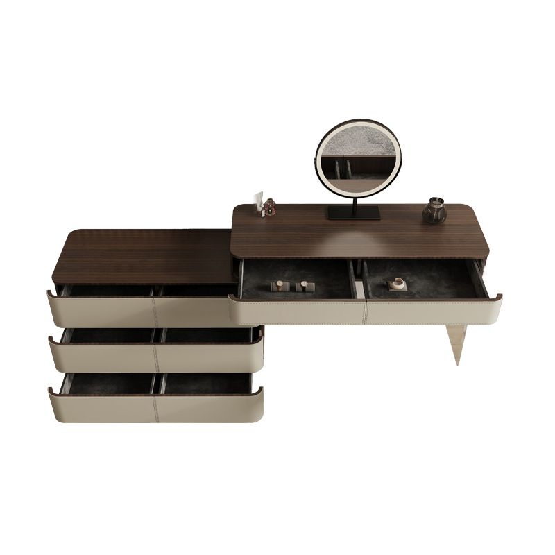 Contemporary Wood Makeup Vanity Table Dresser With Storage 8 Drawers for Bedroom