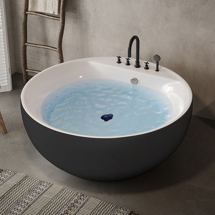 Soaking Antique Finish Round Bathtub Stand Alone Modern Bath Tub