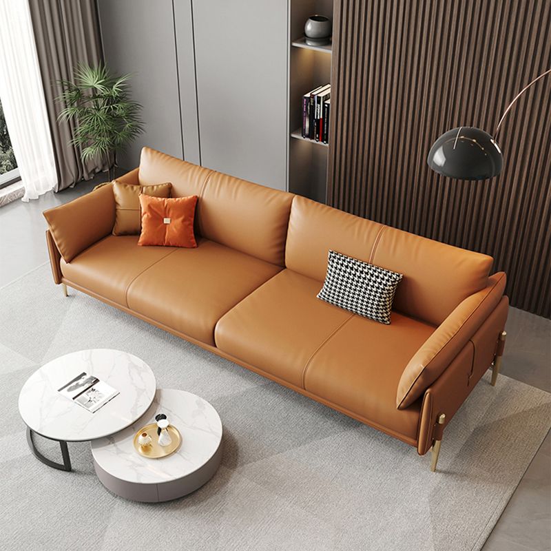 Stationary with Storage Living Room Pillow Top Arm Brown Seating