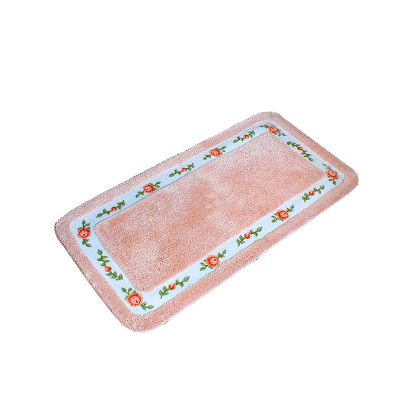 Tapis rose moderne en polyester fleur de tapis lavable pour le salon