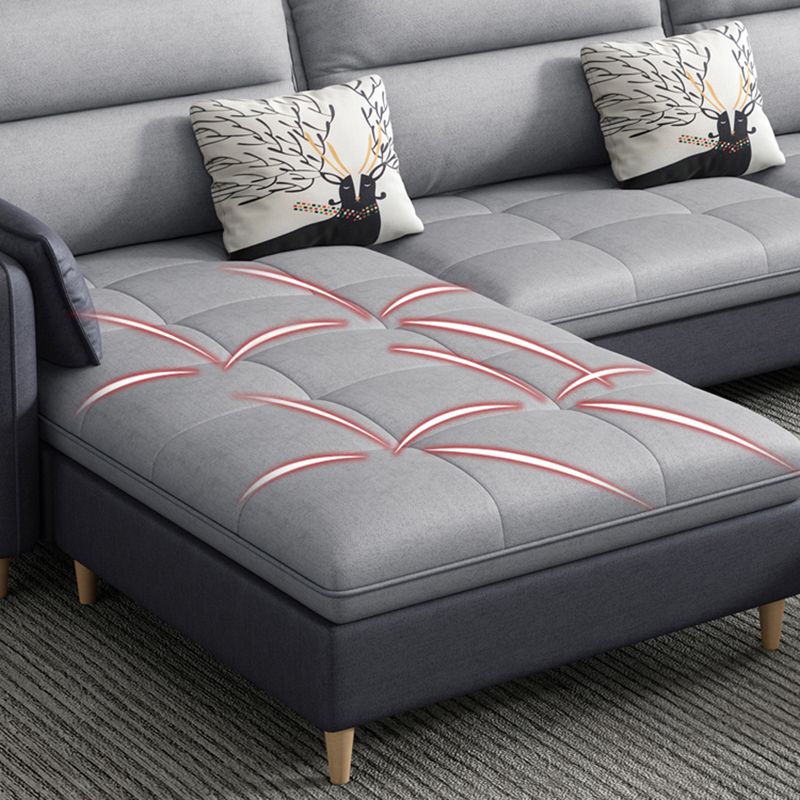 Reversible Modular Sofa with Pillow Top Arm and Storage for Apartment