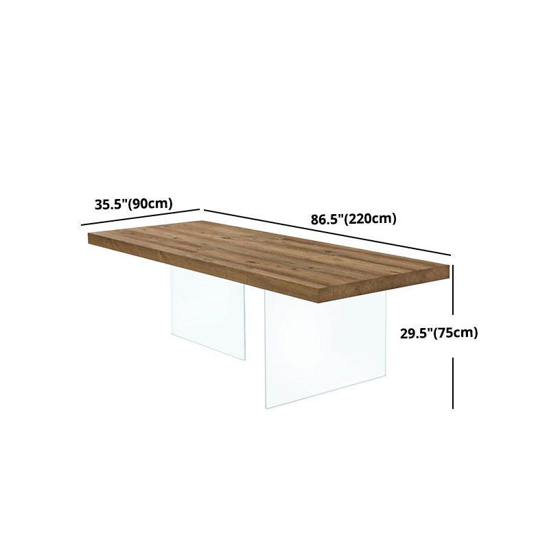 Modern Style Dining Table Rectangle Solid Wood Table for Home Kitchen