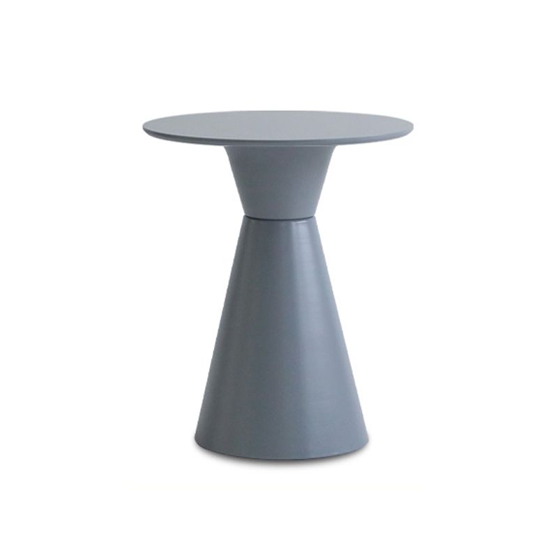 28.3 " H Single Leg Metal Base Solid Color Round Slate Coffee Table For Apartment
