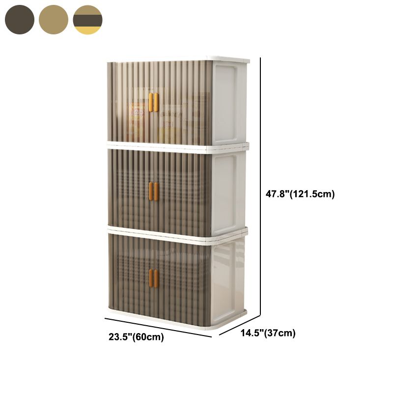 Contemporary Non-Hanging Armoire Plastic Wardrobe Closet with Door