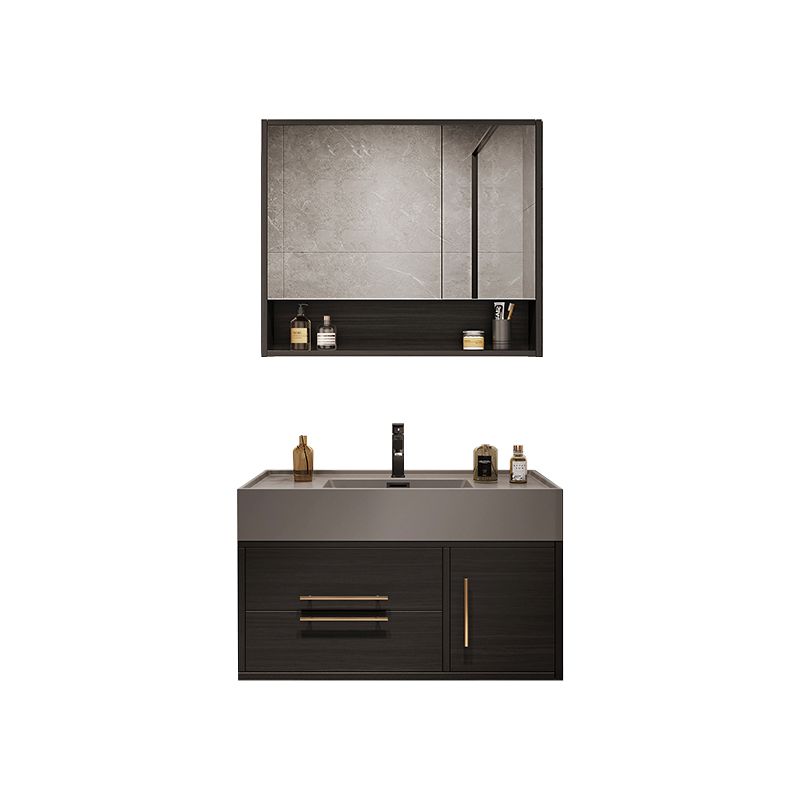 Wall Mount Bathroom Sink Vanity Glam Bathroom Vanity Set with Mirror