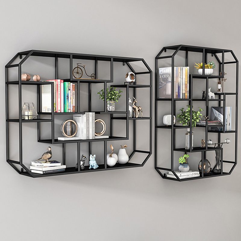 7.1" W Wall Unit Book Shelf Metal Open Shelf Bookcase for Home