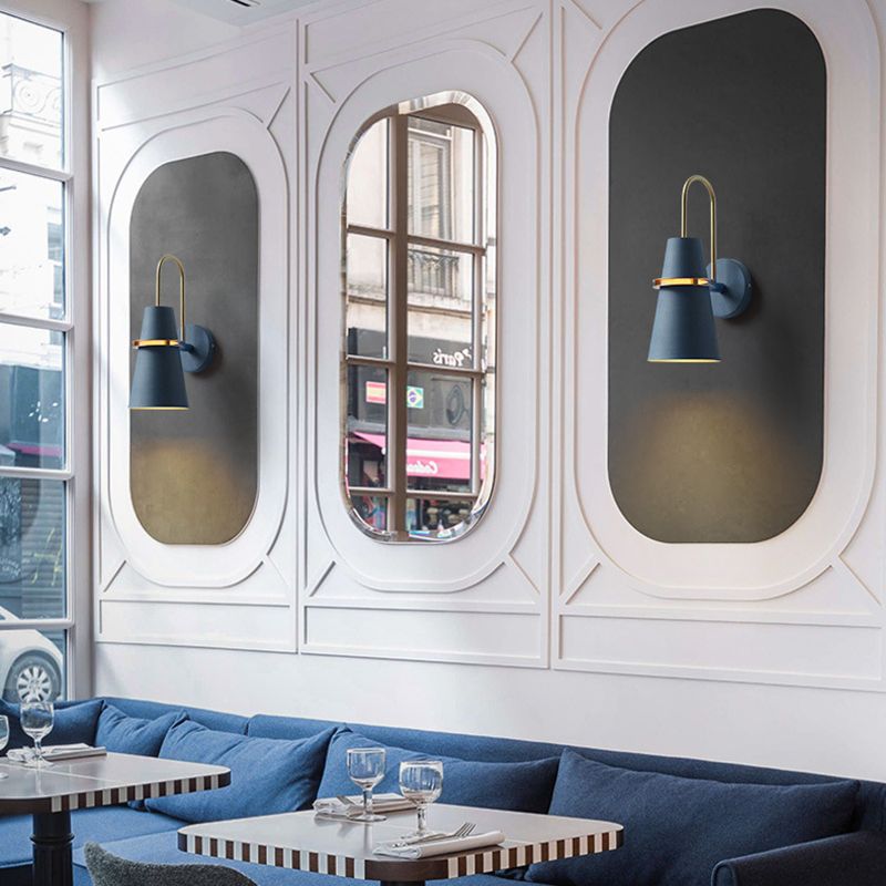 Nordic Style Iron Wall Mount Light Cylinder Shape Colorful Wall Lamp for Living Room