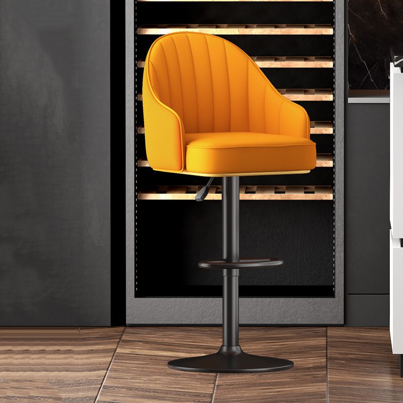 Home Adjustable Height Swivel Stool Contemporary Leather Barstool