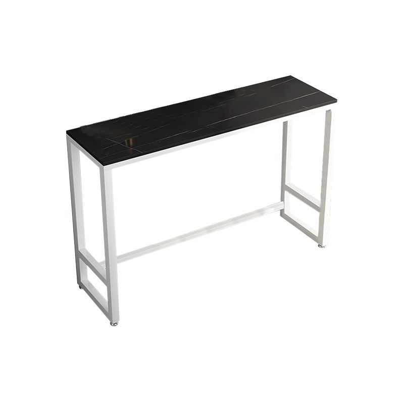 Matte Finish Rectangle Pub Table with Metal Frame for Living Room