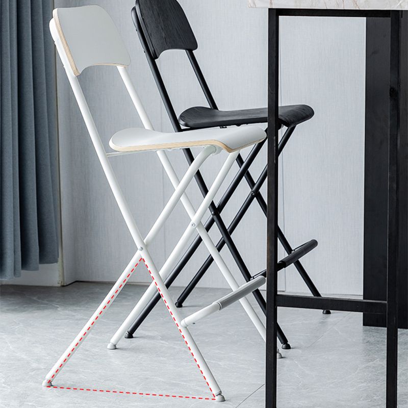 Wood Folding Bar & Counter Stool Modern Low Back Footrest Indoor Bar Stool