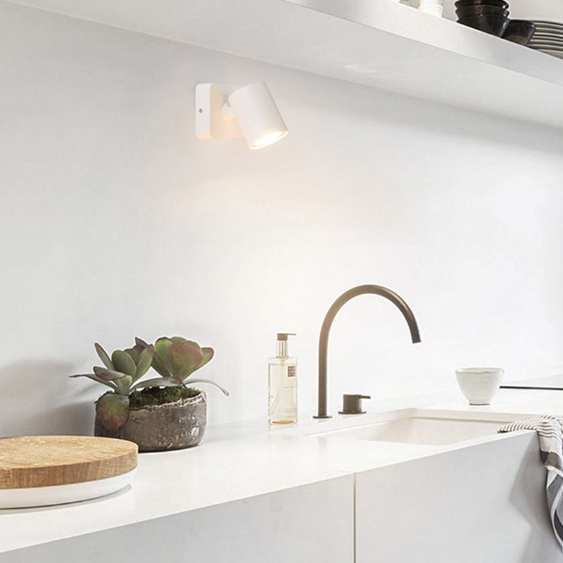 Moderno moderno muro in stile cilindro monte leggero metallo 1 flioncini per parete per camera da letto