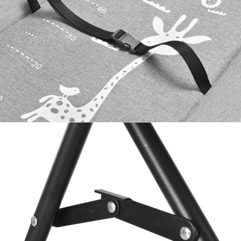 Portable Changing Table Metal Frame with Storage Basket and Safety Belt