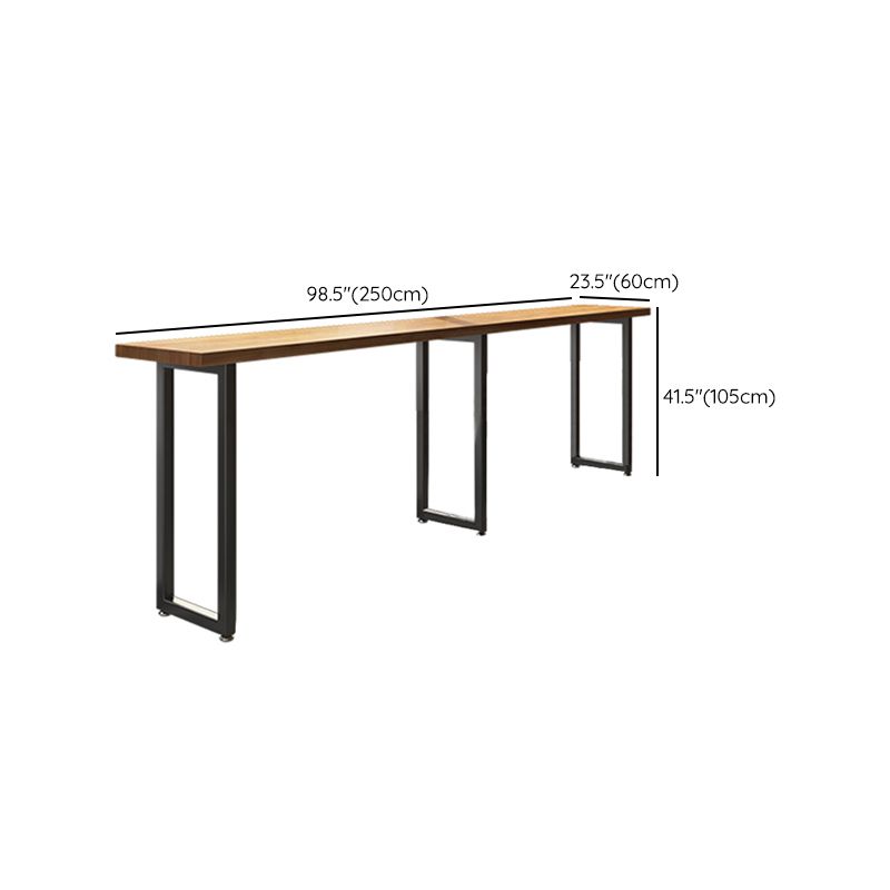 Industrial Style Rectangle Bar Table Solid Wood Fixed Bar Dining Table for Indoor