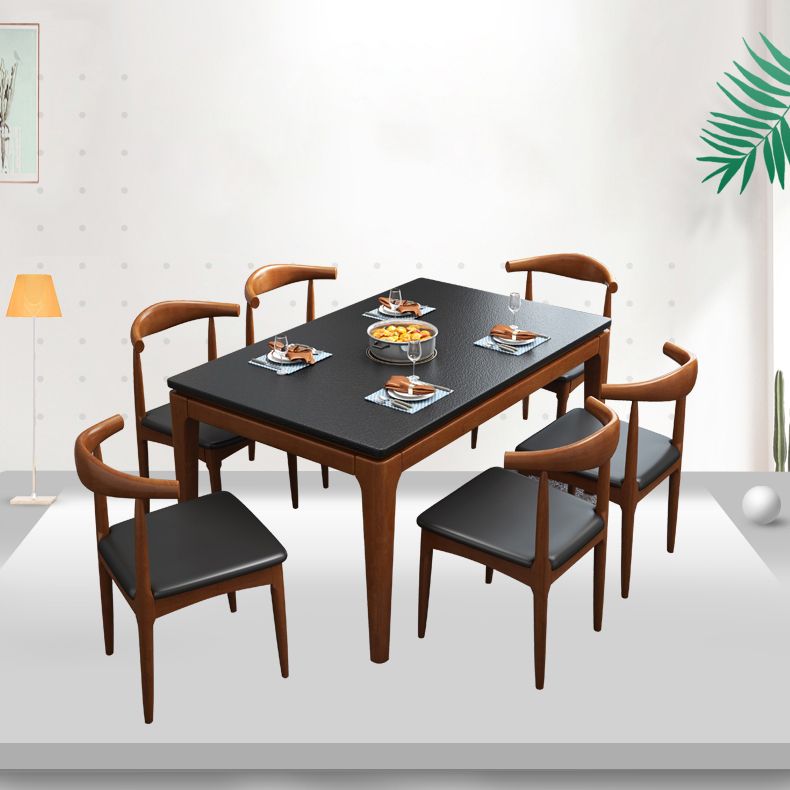 4-foot Stone Furniture Midcentury Style Rectangle Dining Table for Indoor