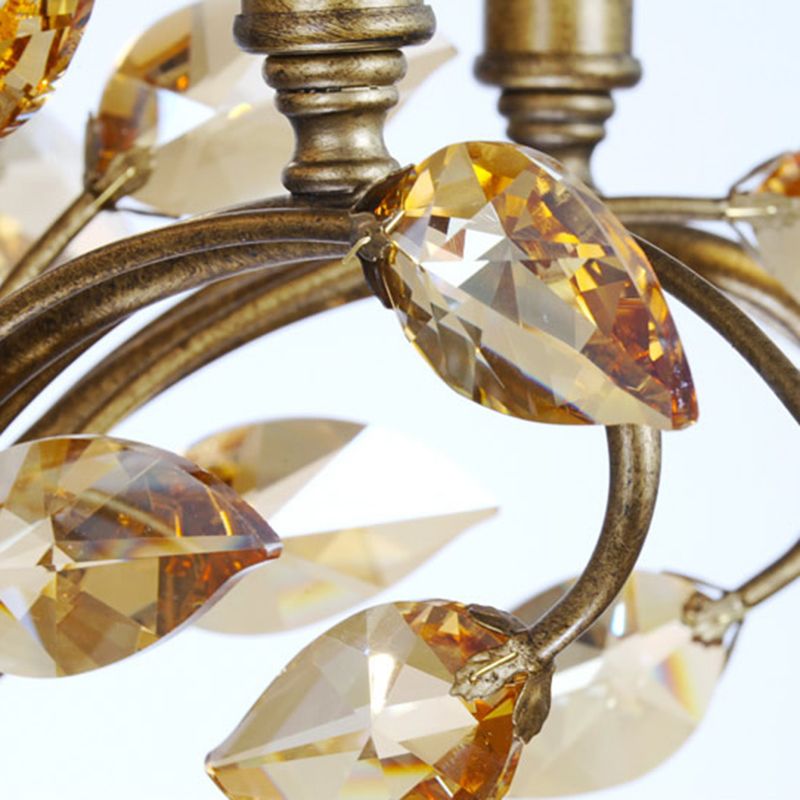 Drum Fabric Suspension Lamp Contemporary 6 Heads Living Room Chandelier Light Fixture in Brass
