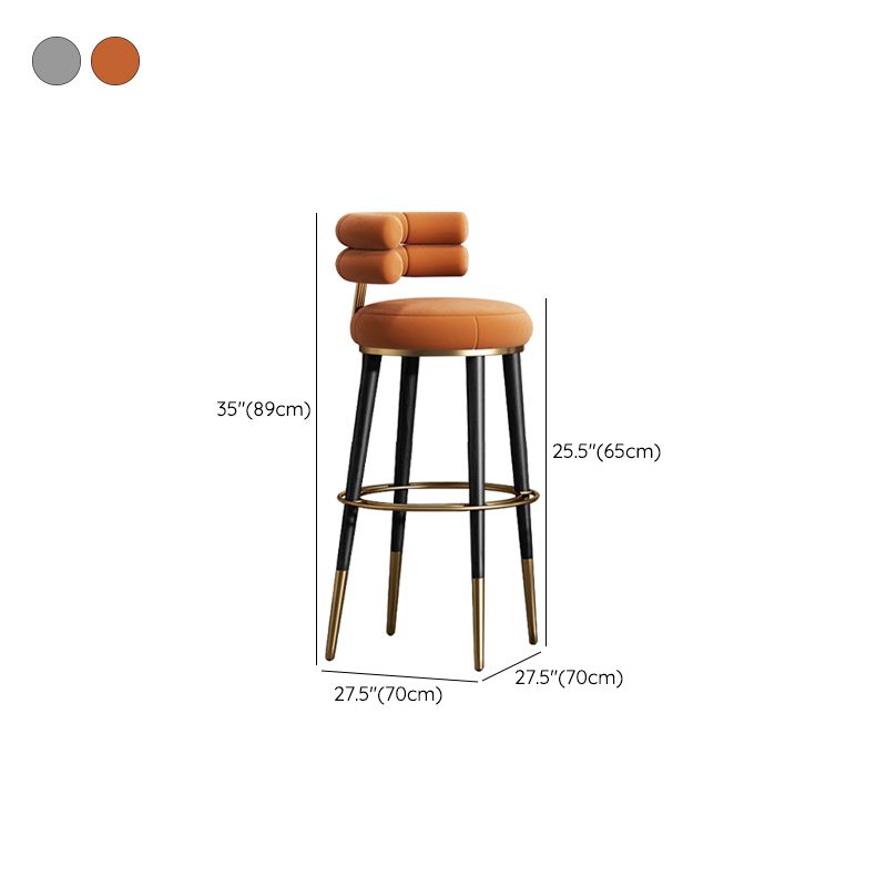 Glam Velvet Upholstered Bar Stool Indoor Low Back Armless Stool