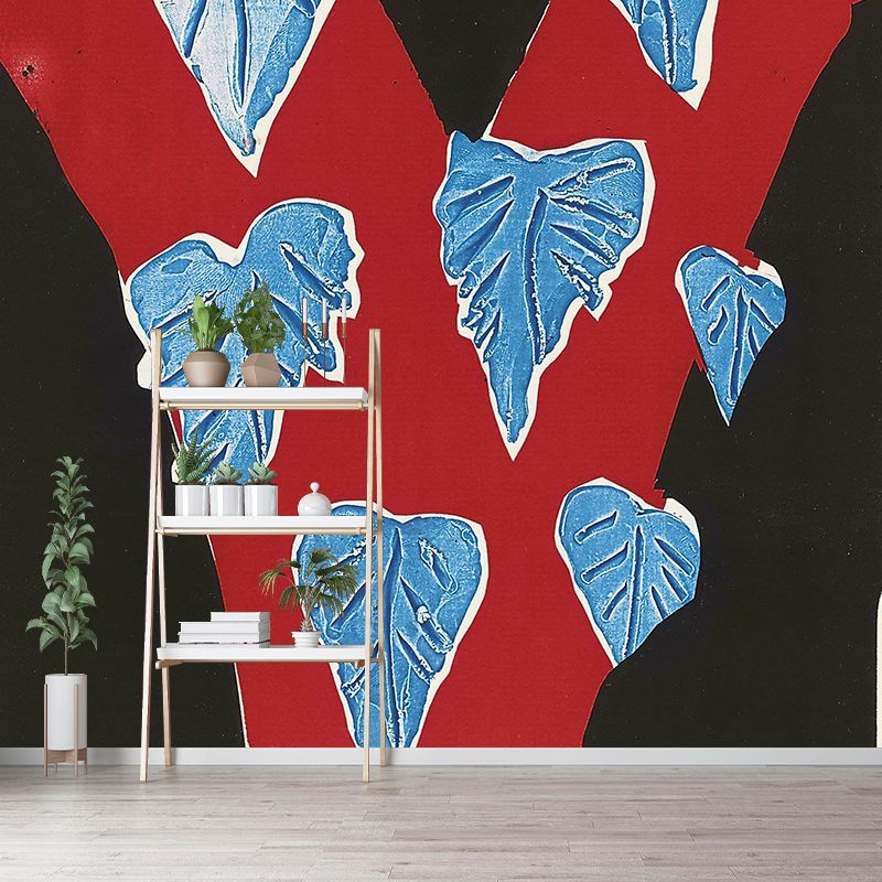 Illustration Leaves Wall Paper Murals Full Size Wall Art for Home, Custom Size Available