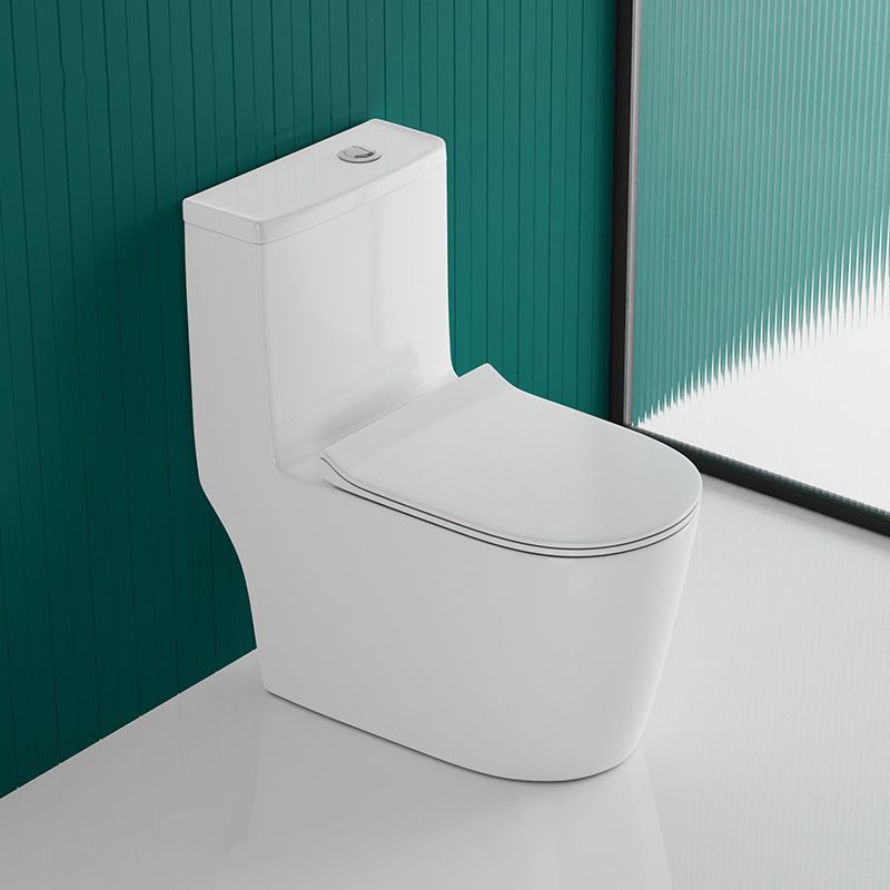 Traditional One Piece Toilet Floor Mounted White Toilet Bowl for Washroom