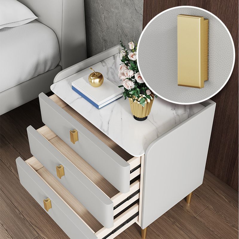 Contemporary Drawer Storage Bed Nightstand Wooden Night Table for Bedroom