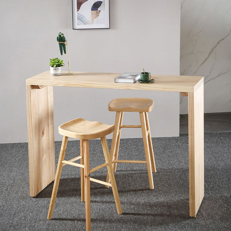 Full Natural Bar Table Set Contemporary 1/2/3 Pieces Rectangular Pub Table Set