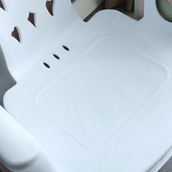 Fauteuil de salle à manger en plastique contemporain, chaise latérale empilable à dossier à lattes pour la maison
