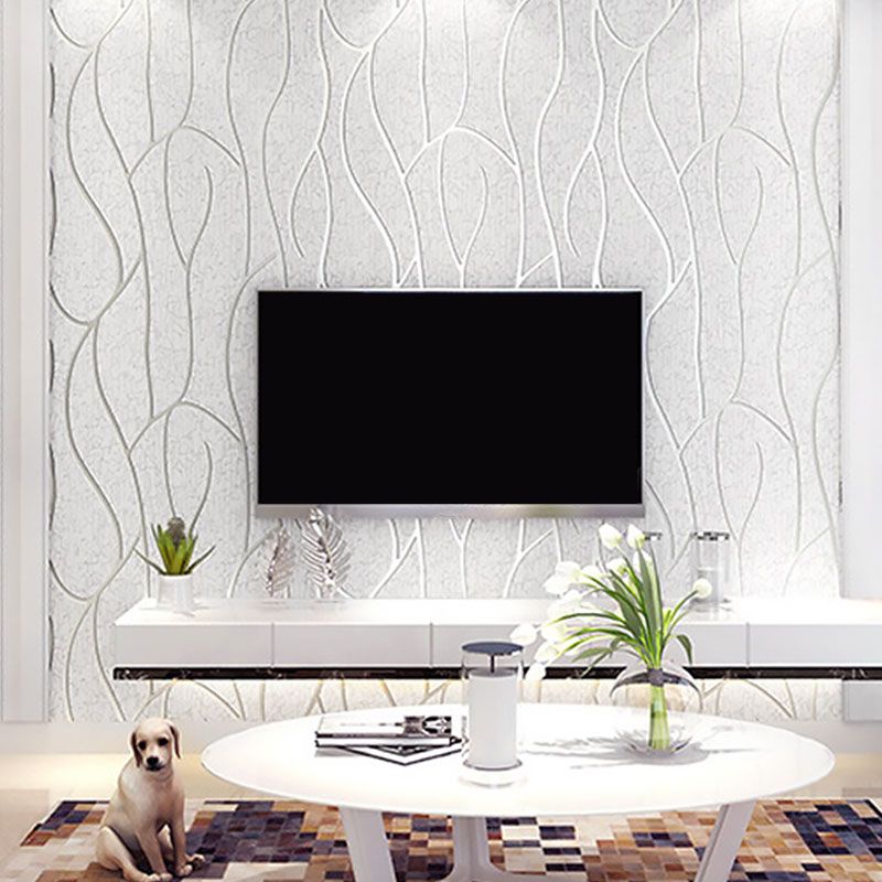 Simple Waving Stripes Wallpaper Roll for Accent Wall Abstract Wall Art, Non-Pasted, 20.5 in x 33 ft