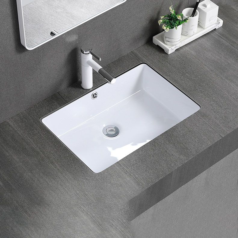 Modern Bathroom Sink Rectangular Vessel Lavatory Sink Pop-Up Drain