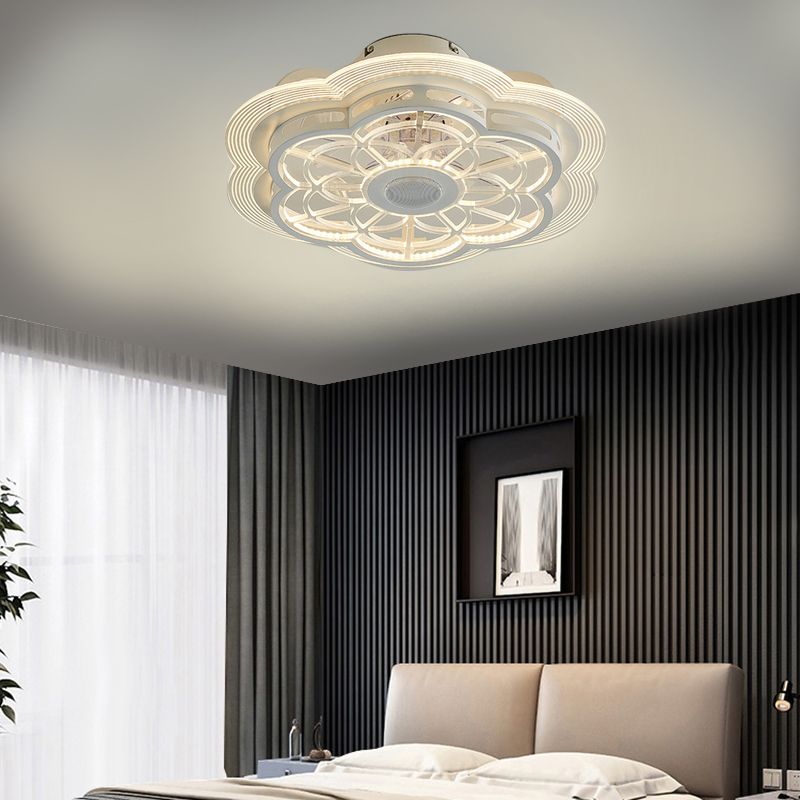 Light Acrilico della ventola per altoparlanti Bluetooth rotondo minimalista della camera da letto acrilico semifulò lampada montata