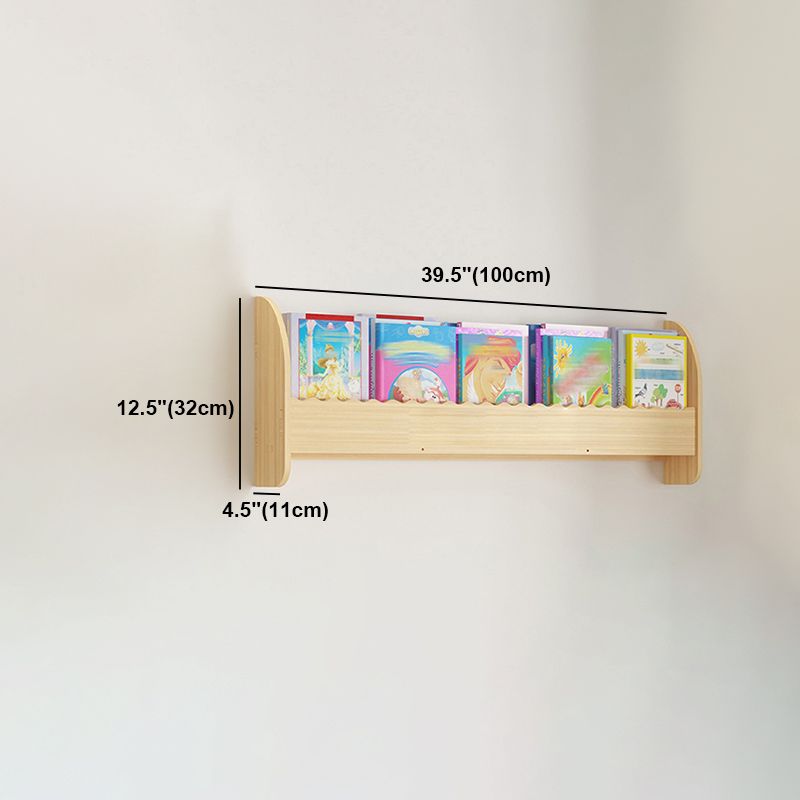 Contemporary Style Bookshelf  Wall Mounted Horizontal Bookcase for Home Office