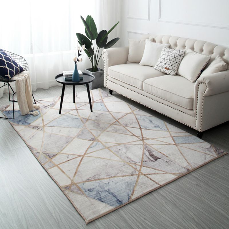 Casual Marble Print Rug Contemporary Simplicity Area Rug Polypropylene Washable Rug for Living Room
