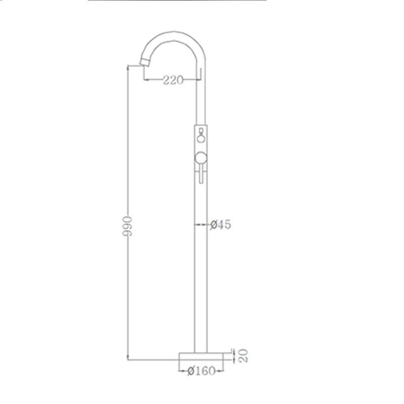 Brass Freestanding Tub Filler Floor Mounted Tub Filler with Handles