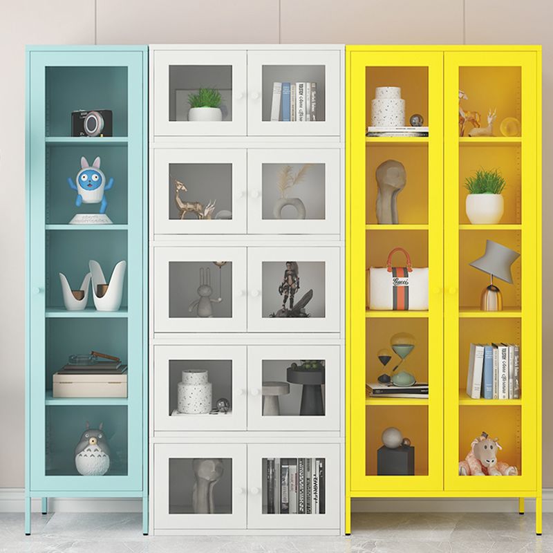 Modern Closed Back Vertical Bookshelf Metal Bookcase for Office