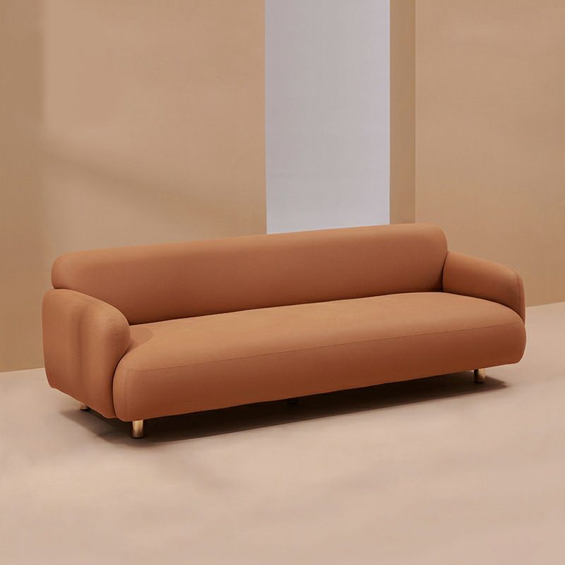 Mid-Century Modern 27.56"H Faux Leather Sofa Tight Back Settee for Living Room