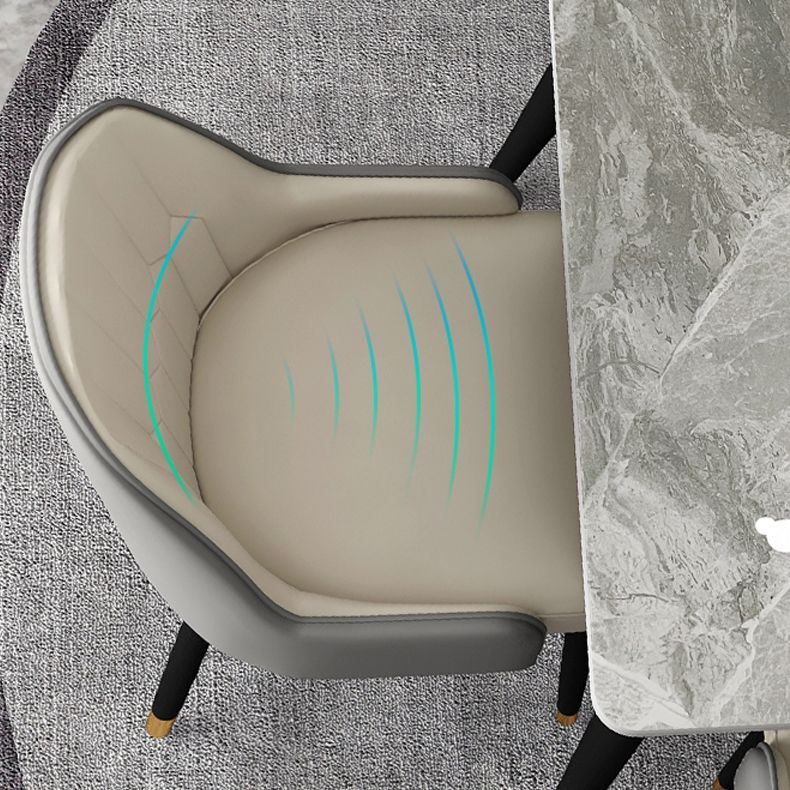 Style nordique 1/4/5/7 Rectangle Salle de salle à manger avec chaises en cuir