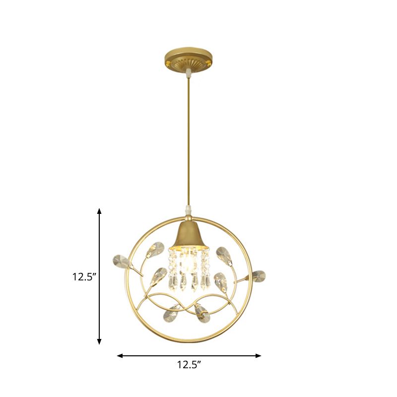 Sospensione per camera da sonno uccello/fiore Luce moderne Crystal Stands 1 kit lampada in oro lampadina
