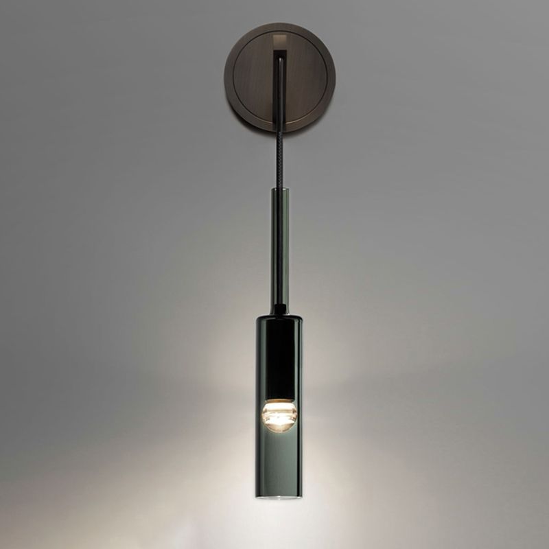 Modernism Wall Sconce Glass Wall Light Fixture in Black for Bedroom