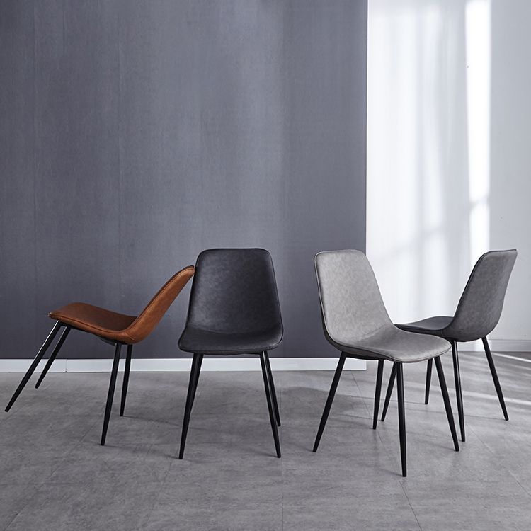 Moderne stijl faux lederen stoelen stevige achterste dinerkant -stoel voor thuisgebruik